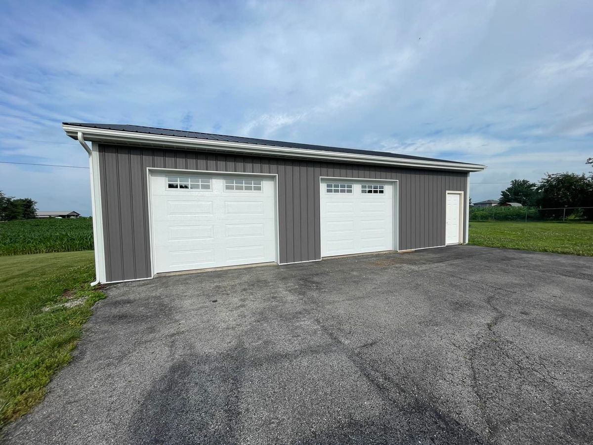 Pole barn garage door installation by EZ Open in central Kentucky